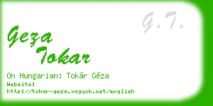 geza tokar business card